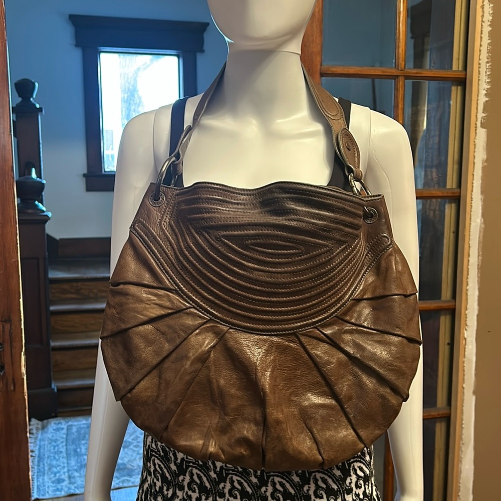 David & Scotti brown leather shoulder bag